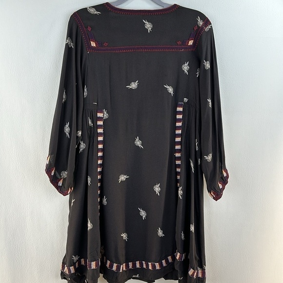 Free People Embroidered Empire Kimono Sleeve Dress, M - Picture 8 of 10